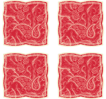 Texture coaster with ornate floral design - TenStickers
