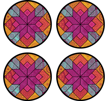 Texture coaster in lively geometric design - TenStickers