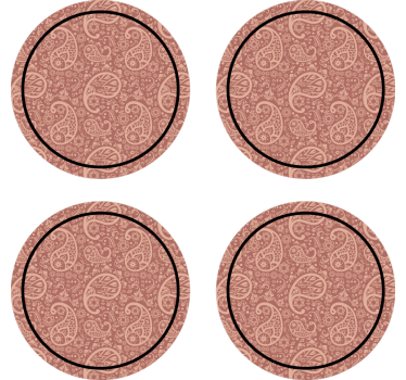 Texture coaster with paisley floral design - TenStickers