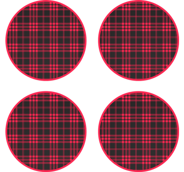 Red Black Plaid Pattern texture coaster - TenStickers