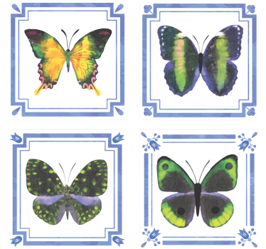 Colorful butterfly texture coaster - TenStickers