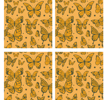 Texture coaster with butterfly pattern surface - TenStickers