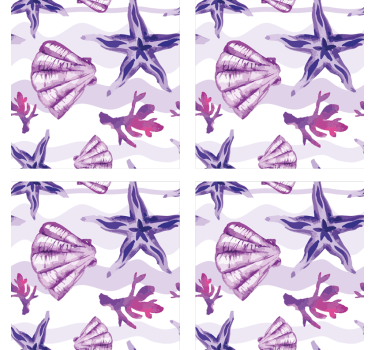 Texture coaster with coastal shell patterns - TenStickers