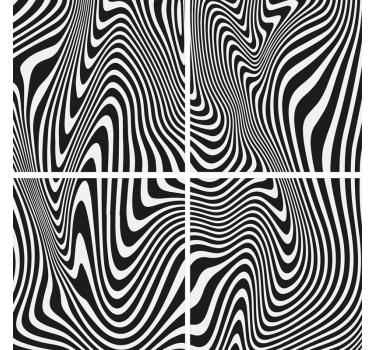 Texture coaster wavy black and white design - TenStickers