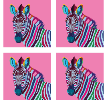 Zebra Pop Art modern coaster - TenStickers