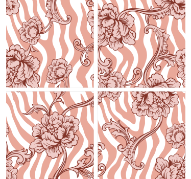 Texture coaster floral wave design - TenStickers