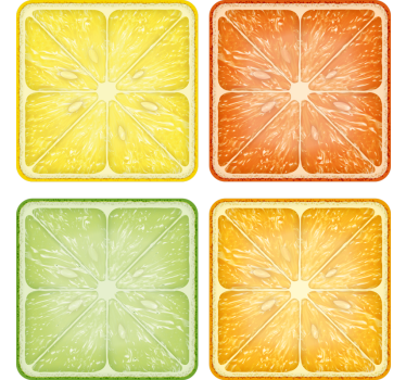 Texture coaster citrus slice minimal design - TenStickers