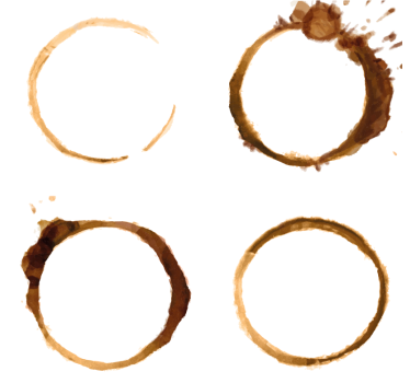 Texture coaster with coffee stain patterns - TenStickers