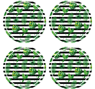 Tropical leaf texture coaster - TenStickers