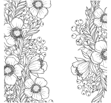 Texture coaster with floral outline patterns - TenStickers