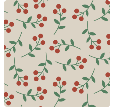 Texture coaster with berry branch patterns - TenStickers