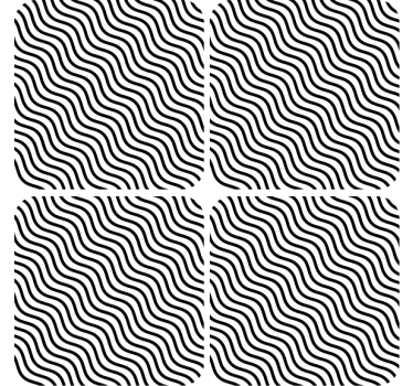 Wavy black pattern texture coaster - TenStickers