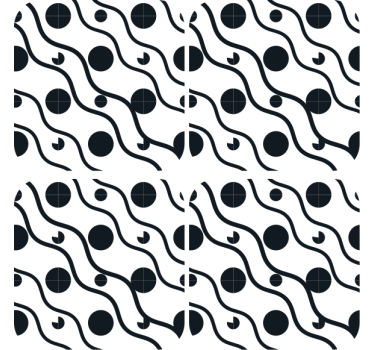 Texture coaster wavy design with circles - TenStickers