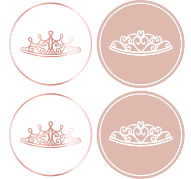 Rose gold princess modern drink coaster - TenStickers