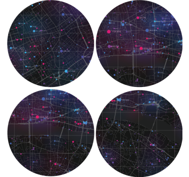 Texture coaster with abstract map design - TenStickers