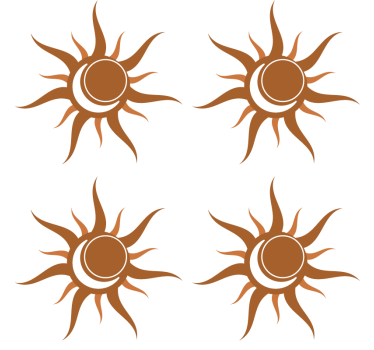 Texture coaster with curved sun design - TenStickers