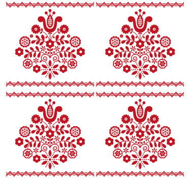 Texture coaster with floral folk design - TenStickers