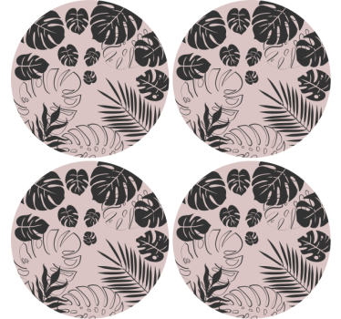 Texture coaster monstera leaf design - TenStickers