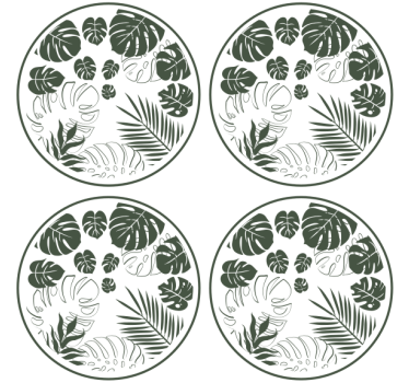 Texture coaster lush greenery circle design - TenStickers