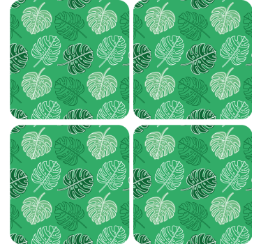 Texture coaster with leafy patterned surface - TenStickers