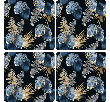 Texture coaster lush tropical foliage - TenStickers