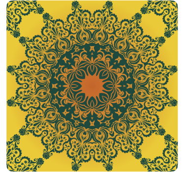 Texture coaster ornate yellow design - TenStickers