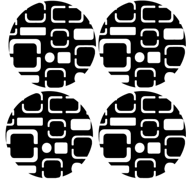 Texture coaster with geometric black patterns - TenStickers