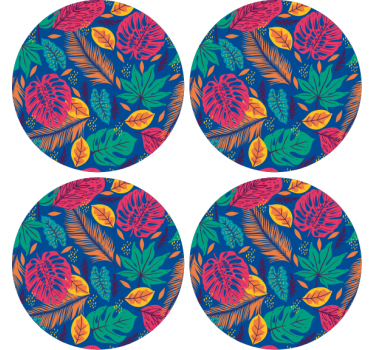 Texture coaster tropical leaf print - TenStickers
