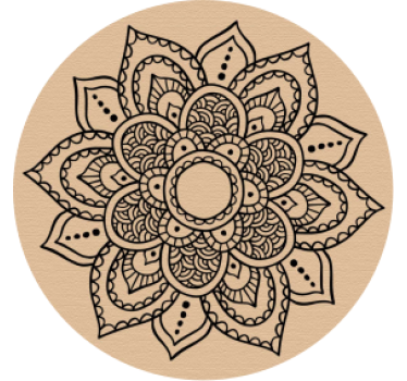 Texture coaster with detailed floral design - TenStickers