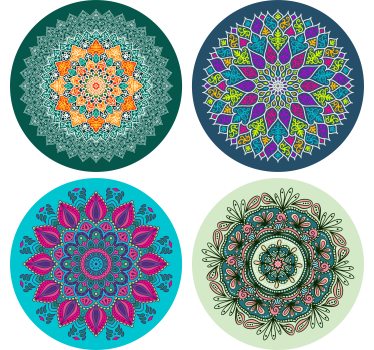 Texture coaster with detailed mandala designs - TenStickers