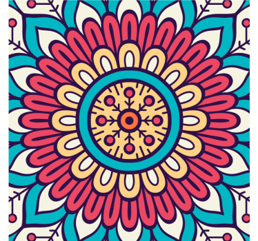 Texture coaster with circular floral design - TenStickers