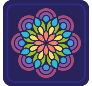 Colorful floral motif texture coaster - TenStickers