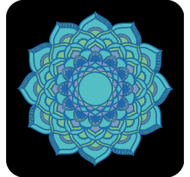 Intricate blue floral texture coaster - TenStickers