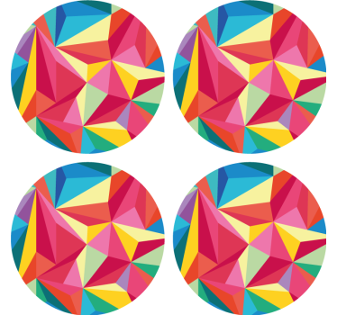 Texture coaster with colorful geometric designs - TenStickers