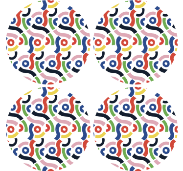 Texture coaster with colorful abstract designs - TenStickers