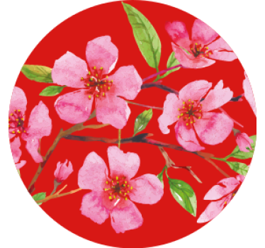 Texture coaster floral pink blossom - TenStickers