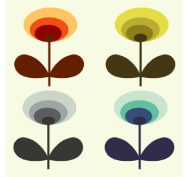 Texture coaster layered floral designs - TenStickers