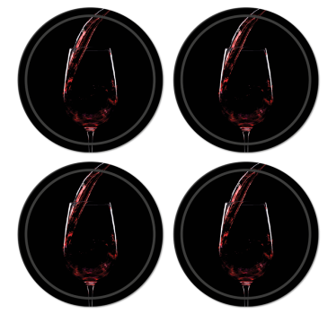 Red wine cup retro coasters - TenStickers