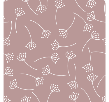 Texture coaster with floral line art design - TenStickers