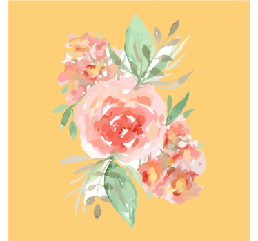 Modern coasters floral watercolor bouquet - TenStickers