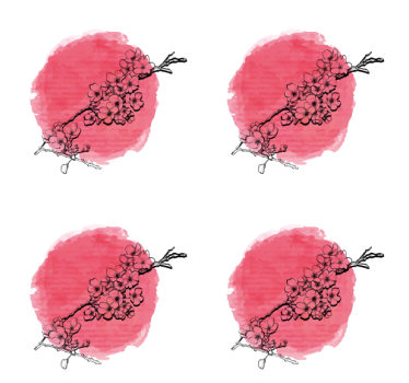 Texture coaster floral outline on pink - TenStickers