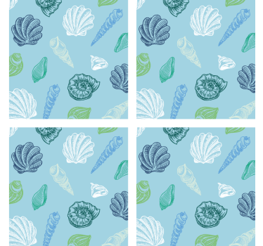 Texture coaster seashell pattern design - TenStickers