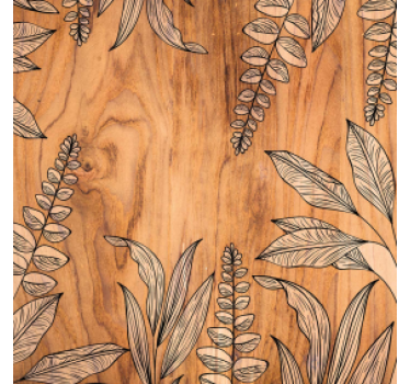 Texture coaster natural wood grain floral design - TenStickers