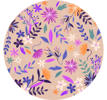 Texture coaster with botanical motif design - TenStickers