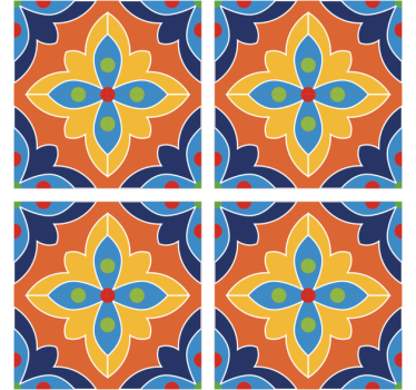Texture coaster with lively floral design - TenStickers