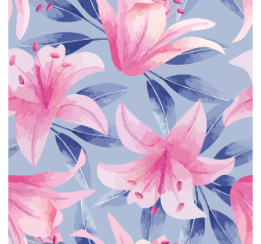 Texture coaster floral design with pink lilies - TenStickers