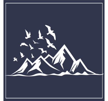 Texture coaster mountain landscape silhouette - TenStickers