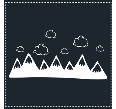 Texture coaster mountain silhouette with clouds - TenStickers