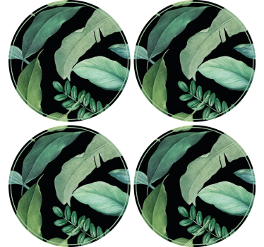 Texture coaster leafy green design - TenStickers
