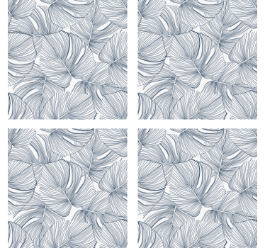 Texture coaster leaf pattern design - TenStickers